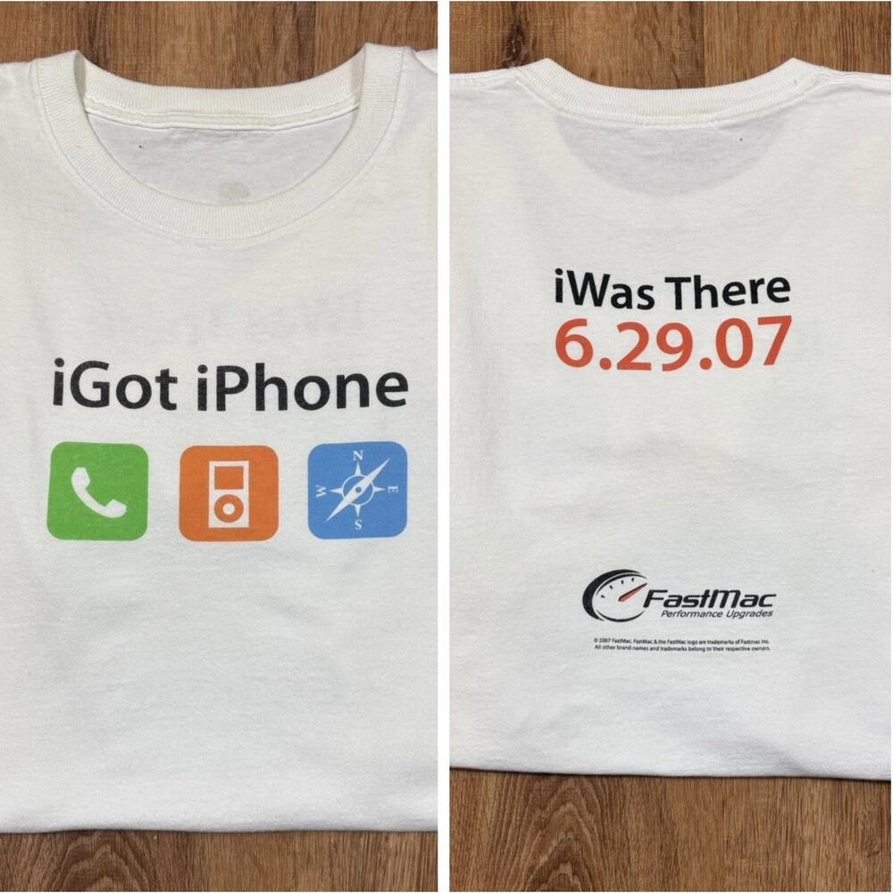 Vintage Apple IPhone Shirt Mens Large Original Release Day Promo Tech Graphic